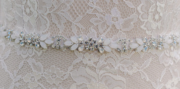 En Vogue Bridal Sash BT2078 - Rhinestone belt with organza ties