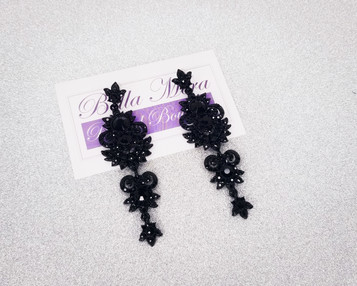  Bella Mera Studio Jet Black Chandelier Earrings