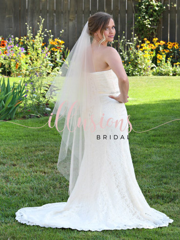 Waltz Length Veil with Lace Appliqués