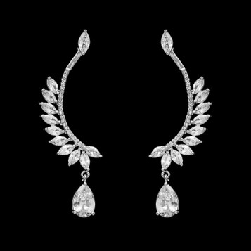 Formal Cubic Zirconia Earrings for Bridesmaids and Brides - #6765