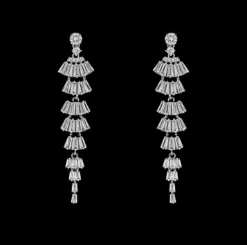 Formal Cubic Zirconia Earrings for Bridesmaids and Brides - #5130