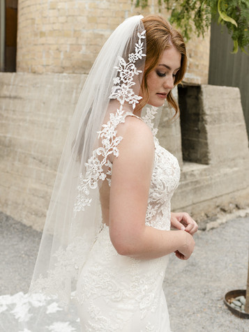 Pearl Scattered Cathedral Wedding Veil Envogue V2295C