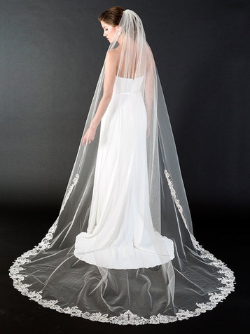 Viniodress Simple Champagne Short Wedding Veils Blusher Veil ACC1083 Champagne