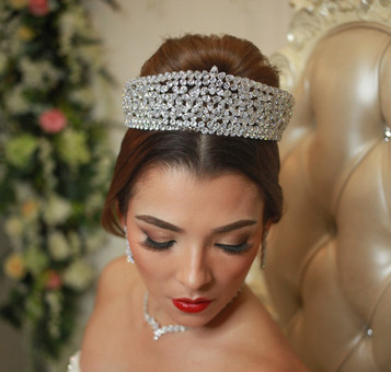 Lucky Collections ™ BC5719 Silver Tear Drop Zirconia Crown High Quality Zirconia - 2.5" Height - Fast Ship