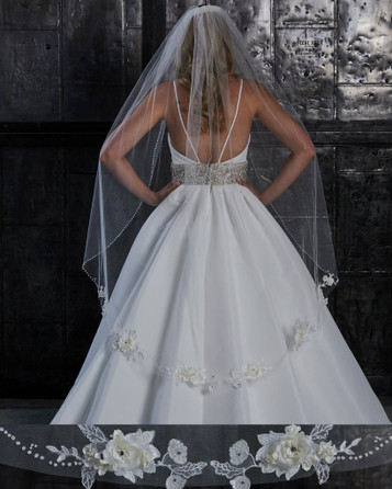 Marionat Bridal Veils 986 - 36 Beaded pearl edge