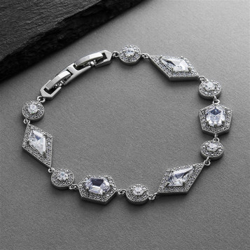 Mariell Bridals Top Selling Empress & Noble Cut Cubic Zirconia Bridal Bracelet 3696B-S