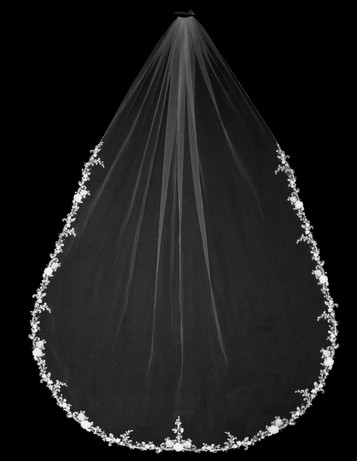 108x72 - French Alencon Lace With Rhinestone Accent - Rhinestone Accent - Fast Ship