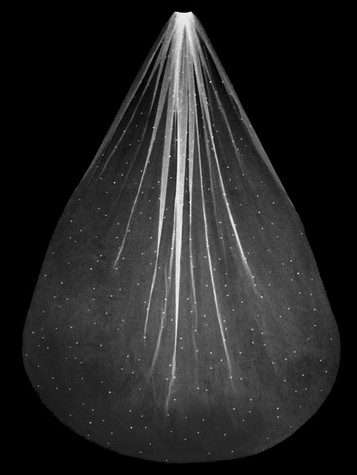 144x108 - Fairy Tale Veil With Scattered Pearls - Pearl Scattered - Fast Ship