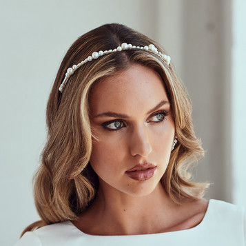 Envogue HB2112 Bridal Headband Pink/Clear/White Opal