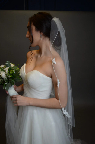 Ansonia Bridal Veil Style 352 - Shimmer Glitter Tulle Veil - 40 Long
