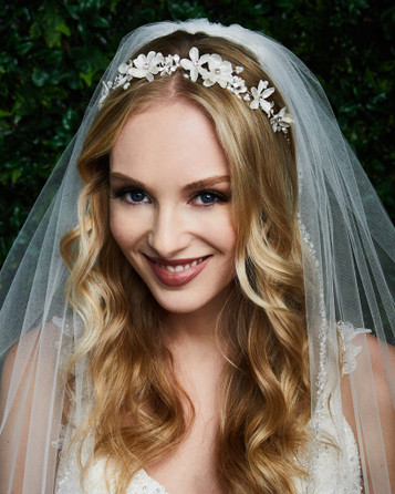 Marionat 9259 Glitter Flower Hair Vine With Pearls And Rhinestones