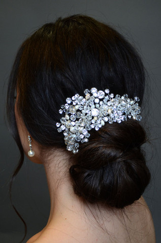 Elena Designs E320 Rhinestone, Crystal, and Pearl Hair Clip
