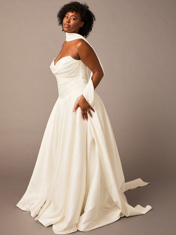 En Vogue Bridal Scarf | SC2607 - Crepe neck scarf with finished edge