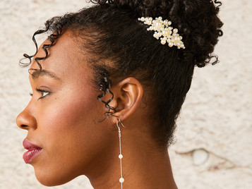 En Vogue HC2521 Rhodium Plated Pearl Bead Hair Comb