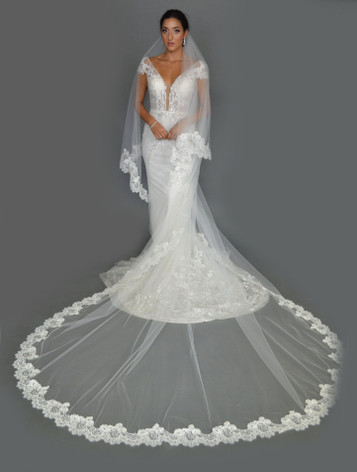 Elena Designs E1468 Cathedral Veil - Mantilla - Two Tier Veil 