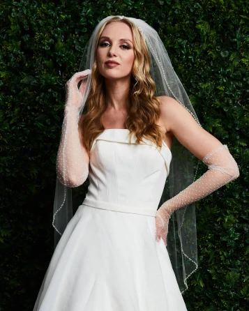  Marionat Bridal GL207 Swiss dot gloves