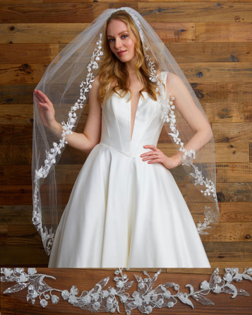 Marionat Bridal Veils 6254 - Beaded embroidered veil with sequins