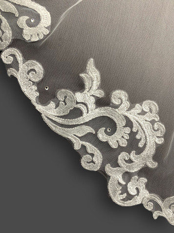 Lucky Collections ™ V-M3235 Paisely design light lace with occasional rhinestones - 108 Inches Long 