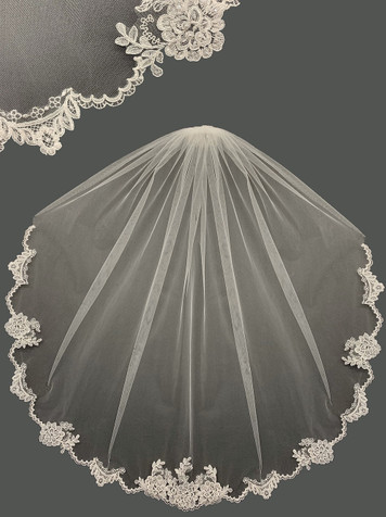Lucky Collections ™ V 56-426-3 - Lace floral design, 1 1/2 inch Scalloped design