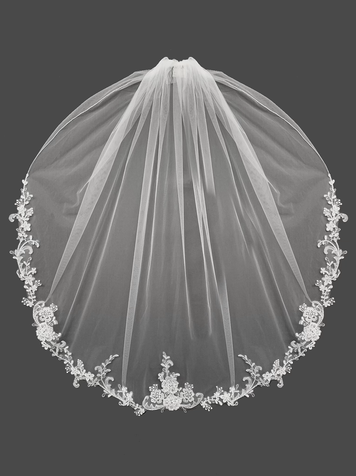 Lucky Collections ™  V M 04 - Flower Lace Wedding Veil 