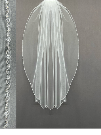Lucky Collections ™ V 6117-39 Beaded & Crystal Bridal Veil
