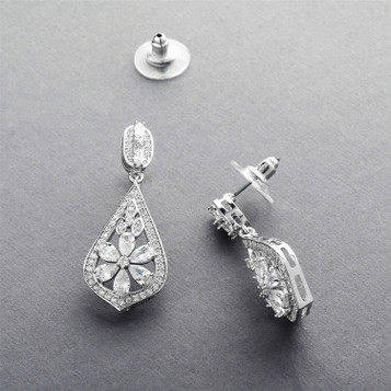 Mariell Bridal Art Deco CZ Wedding Earrings
4237E