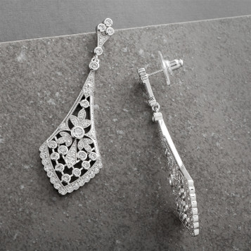 Vintage Bridal Earrings in Cubic Zirconia
1072E-S
