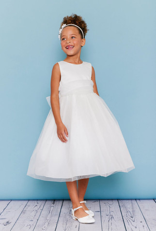 Rosebud Fashions Flower Girl Style 5144 T length sleeveless dress with a scoop neckline