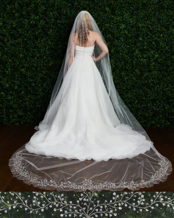 Marionat 6010 Embroidered Sequin Veil – 130"