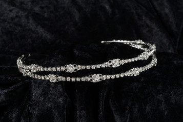 Erica Koesler Headband A-5527 - Rhinestone Floral Headband