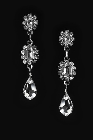 Erica Koesler Earring J-9402 - Rhinestone Emerald Earring