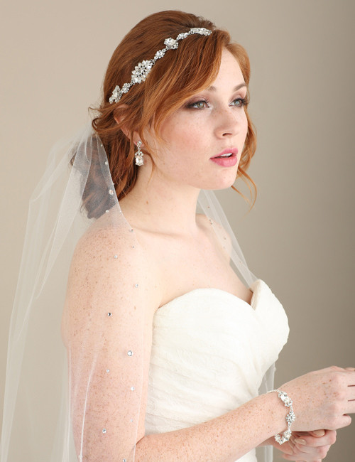 Bel Aire Bridal 6602 -Rhinestone tie headband display picture 1