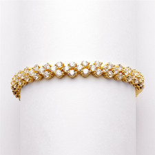 Elegant Gold Cubic Zirconia Wedding or Prom Tennis Bracelet  display picture 3