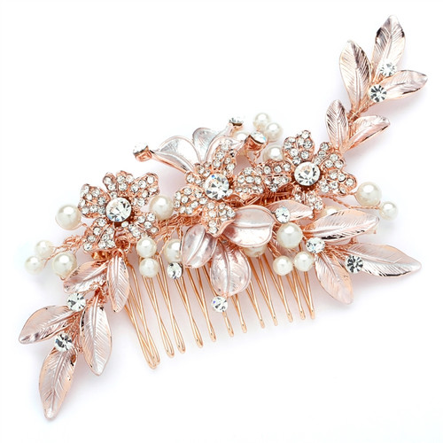Bel Aire Bridal Rose Gold Hair Comb Bel Aire Bridal | Accessories | Bel Aire Bridal Rose Gold  main image 3