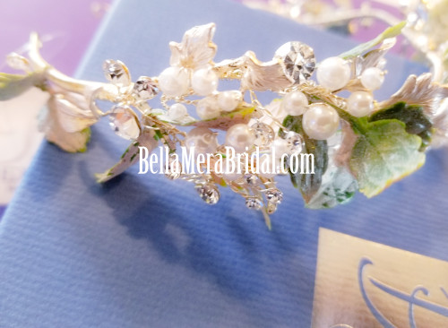 Bel Aire Bridal 6781 - Nature-inspired headband of leaves display picture 3