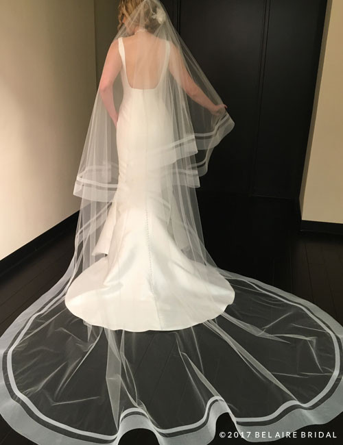 2 tier wedding veil cathedral