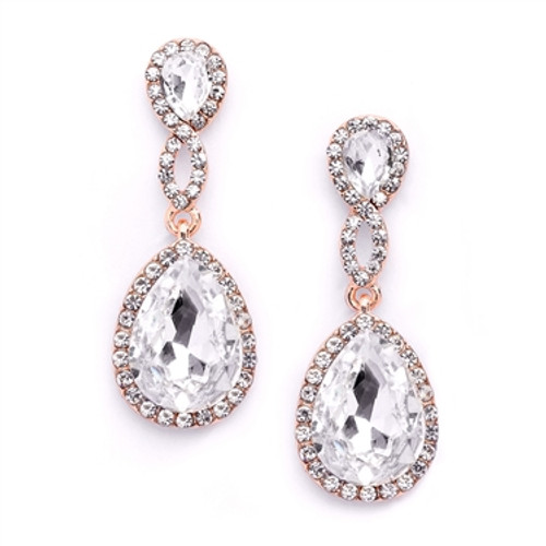 Aggregate more than 270 gold crystal teardrop earrings super hot