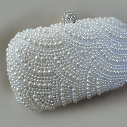 Elena Designs Heavy Beaded Pearl Clutch EBG04 Elena Designs Heavy Beaded Pearl Clutch EBG04