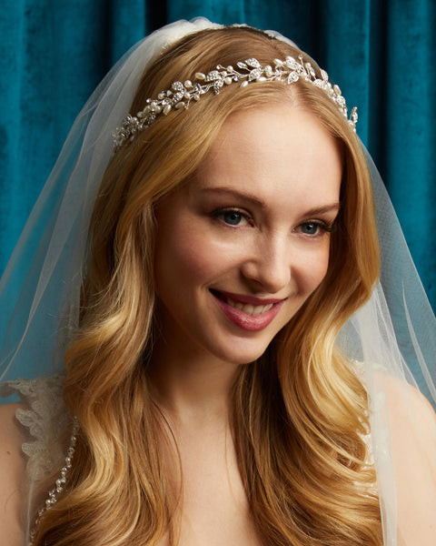 Marionat Bridal Headpiece Marionat 9055 Ivory/Silver Headband – Bridal Sense main image 2