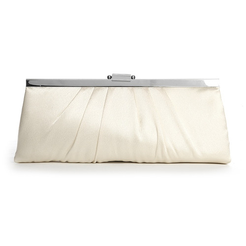 Ivory Rose Evening Clutch Bag Satin Chain Bag for Wedding | Baginning