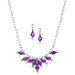 Mariell Bridals Rhinestone Neck Set with Purple Pears 3838S-PU
