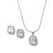 Mariell Bridals CZ Cushion Cut Bride or Bridesmaid Necklace Set 262S-CR