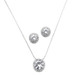 Mariell Bridals CZ Solitaire Wedding Necklace and Earring Set 291S-CR