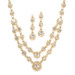 Mariell Bridals Regal Gold Two Row Rhinestone Neck Set 3228S-CR-G
