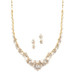 Mariell Bridals Elegant Gold Crystals & Pearl Cluster Necklace Set 4183S-G