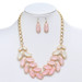 Mariell Bridals Shimmering Pink Multi Leaves Necklace & Earrings Set 4324S-PK-G