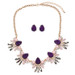 Mariell Bridals Glittery Purple & Pink Opal Deco Statement Necklace Set 4336S-AM-G