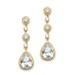 Mariell Gold Pear-Shaped Drop Bridal Earrings with Pave CZ 400E-G