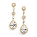 Mariell Gold Pear-Shaped Drop Bridal Earrings 400EC-G