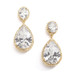 Mariell Cubic Zirconia 14K Gold Plated Pear-Shaped Bridal Earrings 2074EC-G